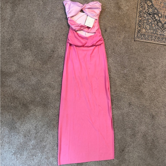 New Baobab Ola Strapless Maxi Dress in ombré pink - Picture 3 of 5